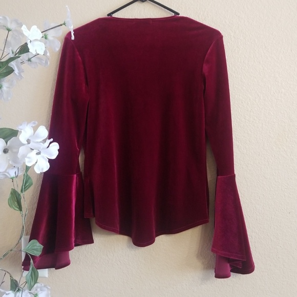 Scooch Embellished Velvet Bell Sleeve Jacket